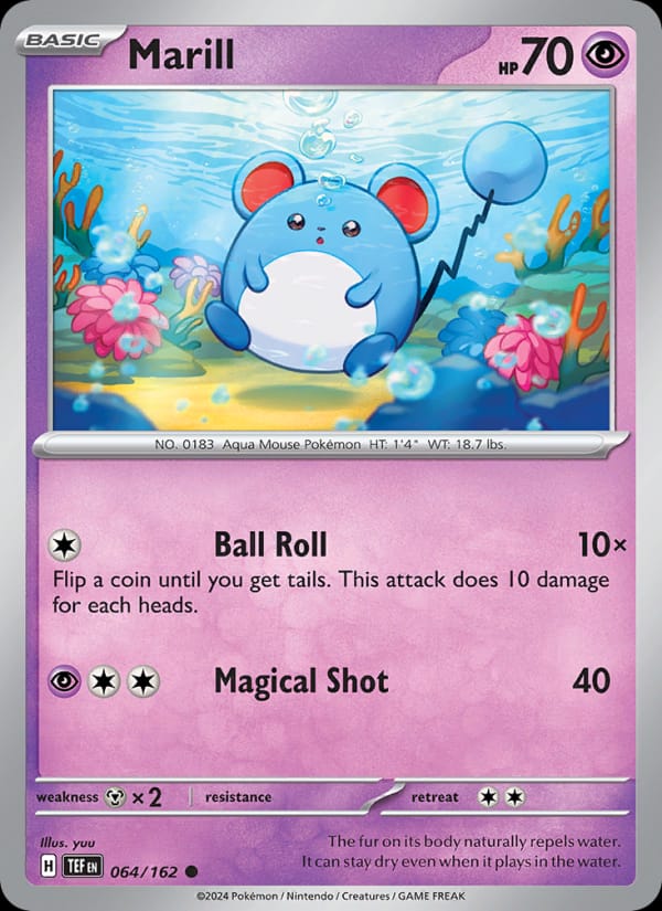 Marill 064/162 Temporal Forces Pokémon card