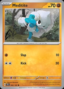 Meditite 082/162 Common – Temporal Forces Pokémon card