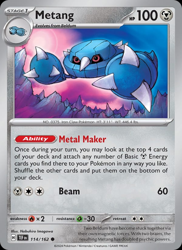 Metang 114/162 Temporal Forces Pokémon card