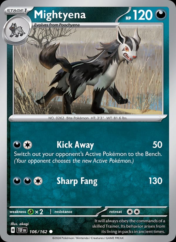 Mightyena 106/162 Temporal Forces Pokémon card