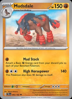 Mudsdale 092/162 Uncommon – Temporal Forces Pokémon card