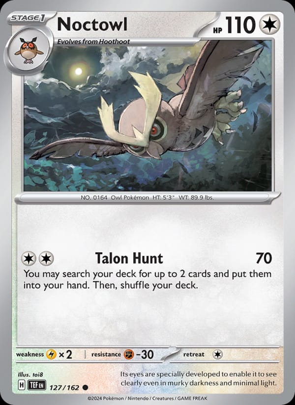 Noctowl 127/162 Temporal Forces Pokémon card