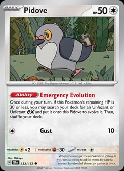 Pidove 133/162 Common – Temporal Forces Pokémon card