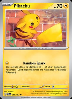 Pikachu 051/162 Common – Temporal Forces Pokémon card