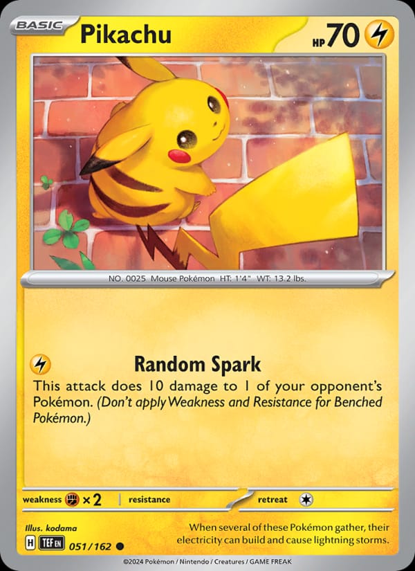 Pikachu 051/162 Temporal Forces Pokémon card