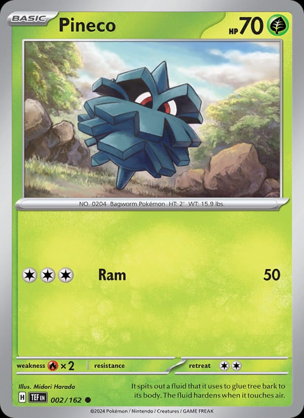 Pineco 002/162 Temporal Forces Pokémon card