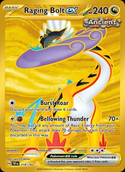 Raging Bolt ex 218/162 Hyper Rare – Temporal Forces Pokémon card