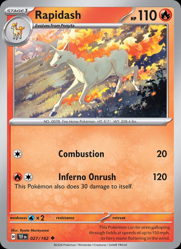 Rapidash 027/162 Temporal Forces Pokémon card