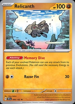 Relicanth 084/162 Rare – Temporal Forces Pokémon card