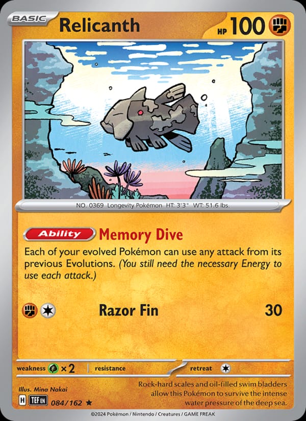 Relicanth 084/162 Temporal Forces Pokémon card