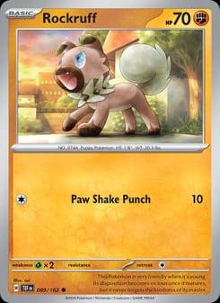 Rockruff 089/162 Common – Temporal Forces Pokémon card