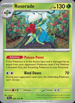 Roserade 009/162 Uncommon – Temporal Forces Pokémon card