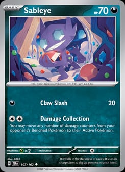 Sableye 107/162 Uncommon – Temporal Forces Pokémon card