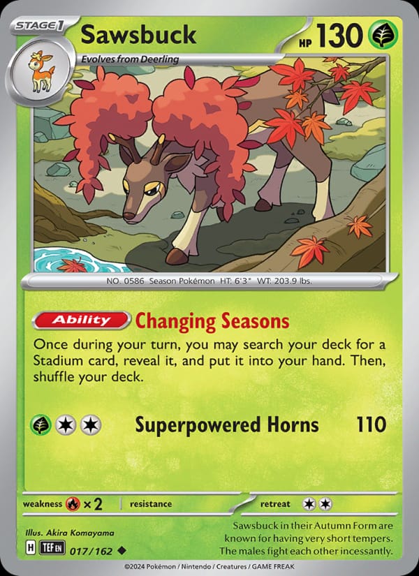 Sawsbuck 017/162 Temporal Forces Pokémon card