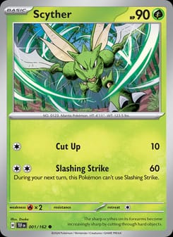 Scyther 001/162 Common – Temporal Forces Pokémon card