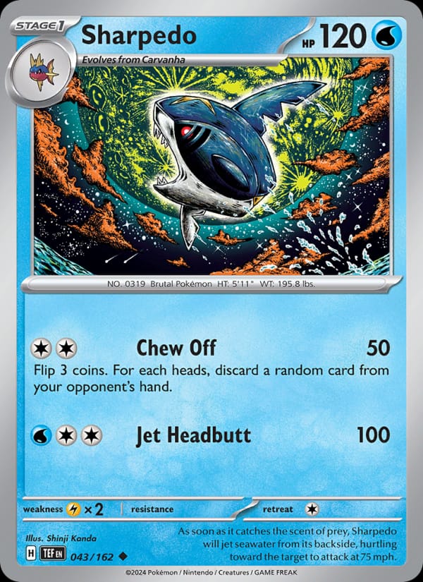 Sharpedo 043/162 Temporal Forces Pokémon card