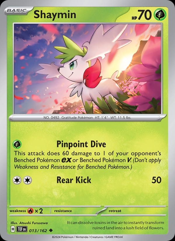 Shaymin 013/162 Temporal Forces Pokémon card