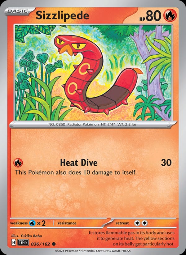 Sizzlipede 036/162 Temporal Forces Pokémon card