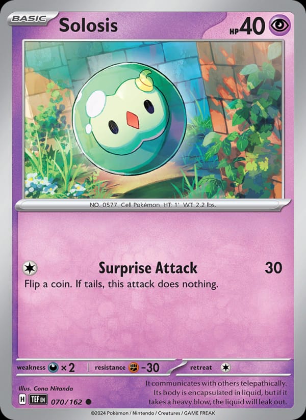 Solosis 070/162 Temporal Forces Pokémon card