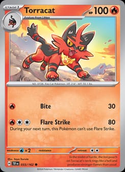 Torracat 033/162 Common – Temporal Forces Pokémon card