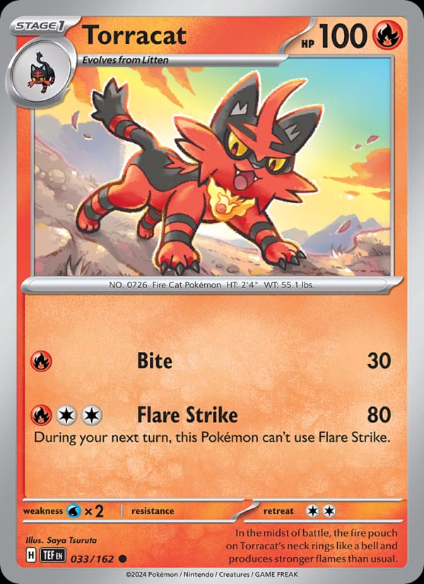 Torracat 033/162 Temporal Forces Pokémon card