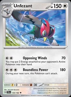 Unfezant 135/162 Uncommon – Temporal Forces Pokémon card