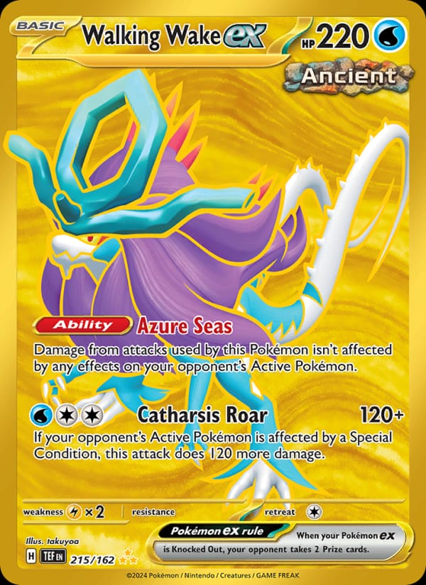Walking Wake ex 215/162 Temporal Forces Pokémon card