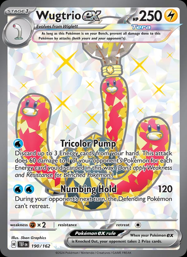 Wugtrio ex 190/162 Temporal Forces Pokémon card