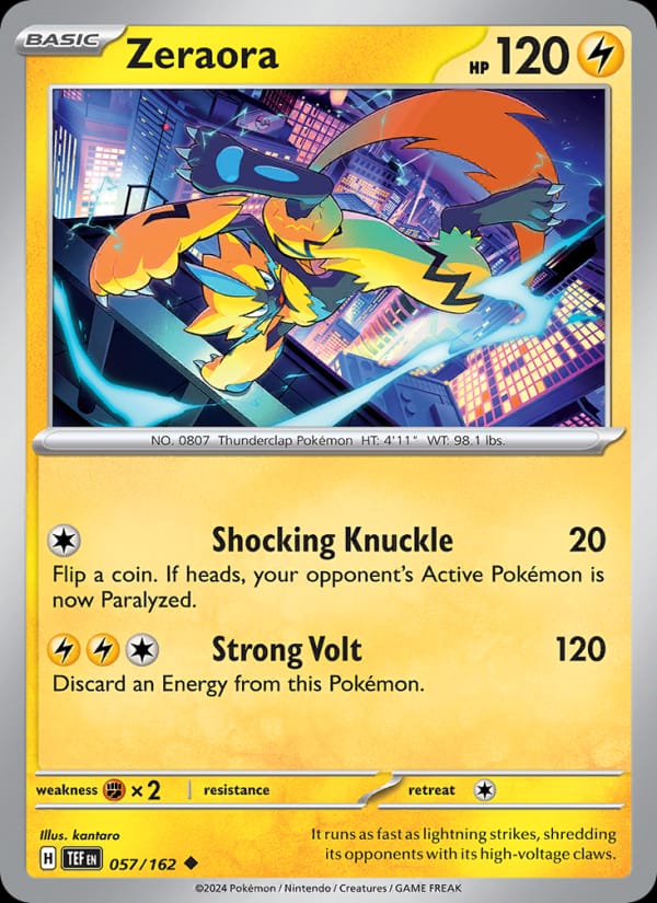 Zeraora 057/162 Temporal Forces Pokémon card