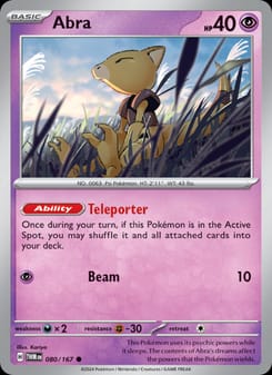 Abra 080/167 Common – Twilight Masquerade Pokémon card