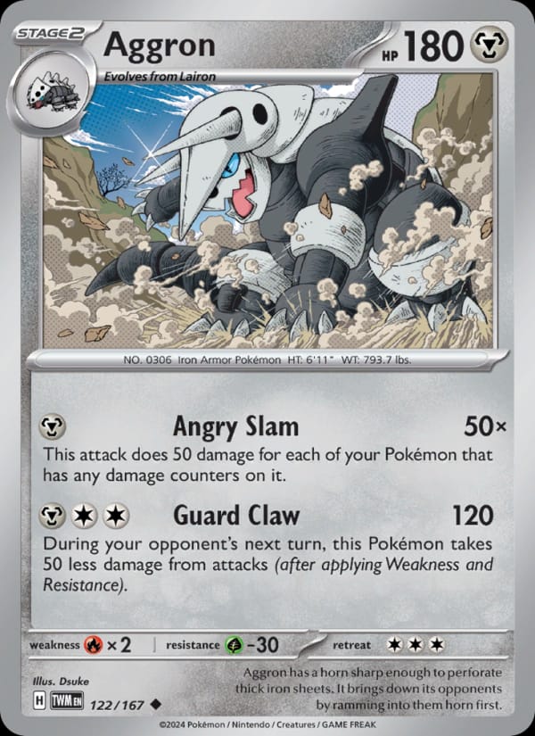 Aggron 122/167 Twilight Masquerade Pokémon card