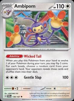 Ambipom 138/167 Uncommon – Twilight Masquerade Pokémon card