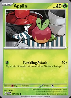 Applin 017/167 Common – Twilight Masquerade Pokémon card