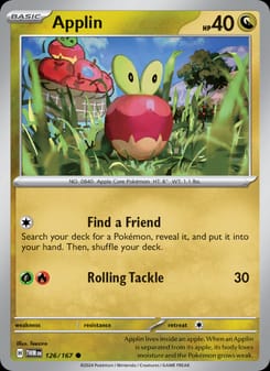 Applin 126/167 Common – Twilight Masquerade Pokémon card