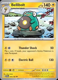 Bellibolt 074/167 Uncommon – Twilight Masquerade Pokémon card