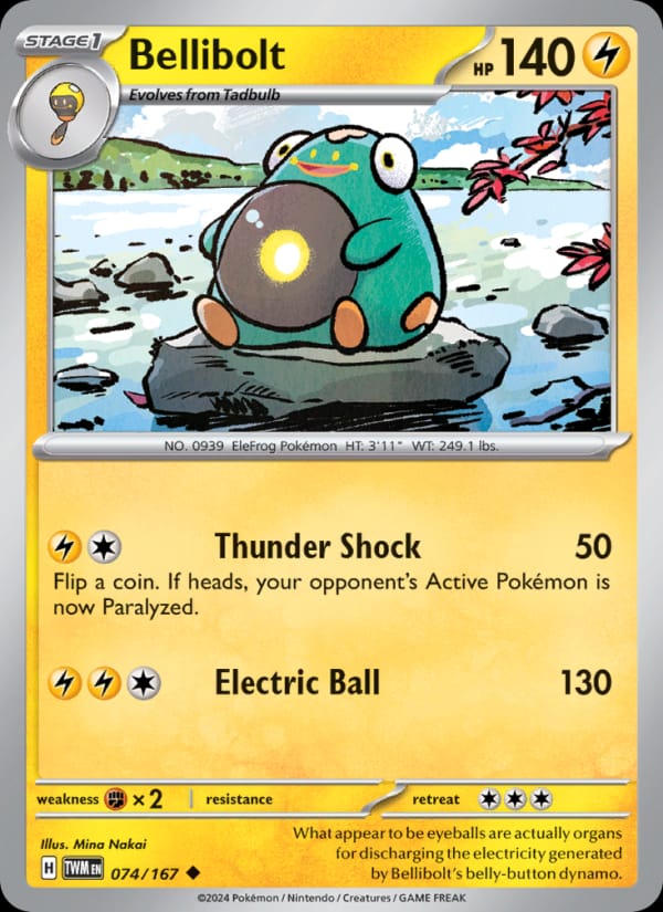Bellibolt 074/167 Twilight Masquerade Pokémon card