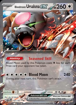 Bloodmoon Ursaluna ex 141/167 Double Rare – Twilight Masquerade Pokémon card