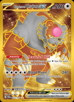 Bloodmoon Ursaluna ex 222/167 Hyper Rare – Twilight Masquerade Pokémon card