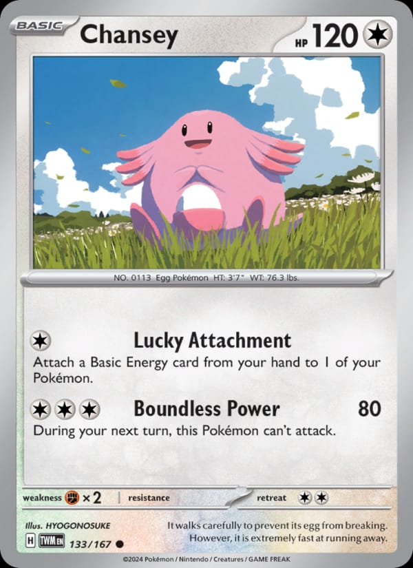 Chansey 133/167 Twilight Masquerade Pokémon card