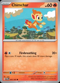 Chimchar 031/167 Common – Twilight Masquerade Pokémon card