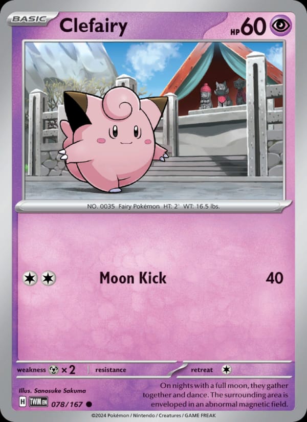 Clefairy 078/167 Twilight Masquerade Pokémon card
