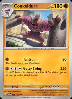 Conkeldurr 105/167 Uncommon – Twilight Masquerade Pokémon card