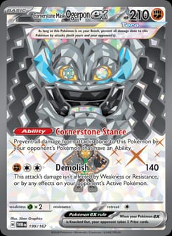 Cornerstone Mask Ogerpon ex 199/167 Ultra Rare – Twilight Masquerade Pokémon card