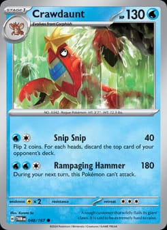Crawdaunt 048/167 Common – Twilight Masquerade Pokémon card