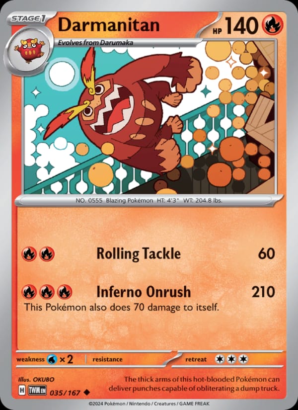Darmanitan 035/167 Twilight Masquerade Pokémon card