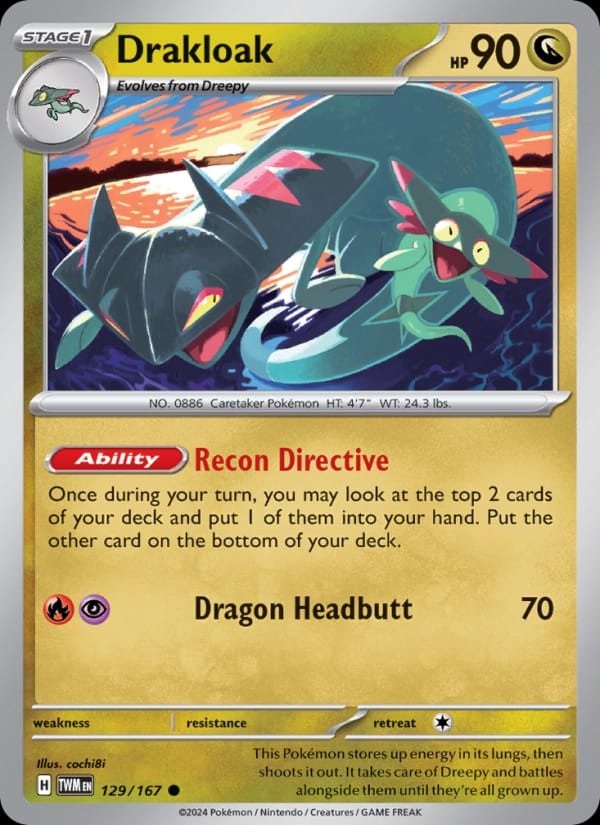Drakloak 129/167 Twilight Masquerade Pokémon card