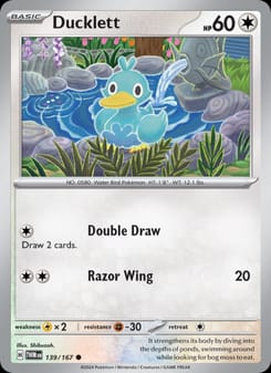 Ducklett 139/167 Common – Twilight Masquerade Pokémon card