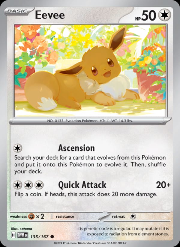 Eevee 135/167 Twilight Masquerade Pokémon card