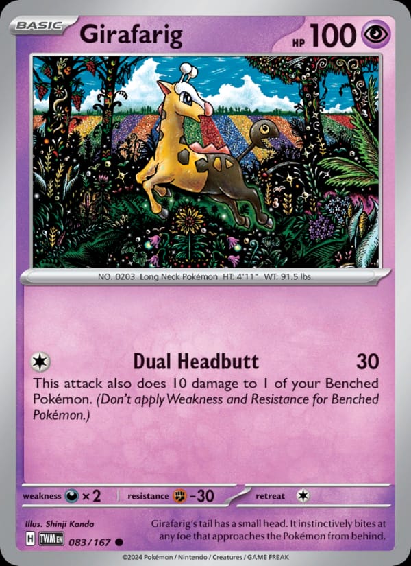 Girafarig 083/167 Twilight Masquerade Pokémon card