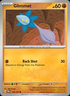 Glimmet 108/167 Common – Twilight Masquerade Pokémon card